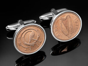 1971 Irish halfpenny coin cufflinks