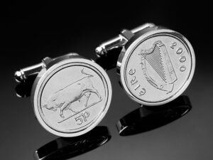 2000 Irish five pence coin cufflinks
